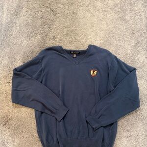 Turning Point Invitational Blue OXFORD GOLF Pullover Knit V-Neck Sweater SZ L